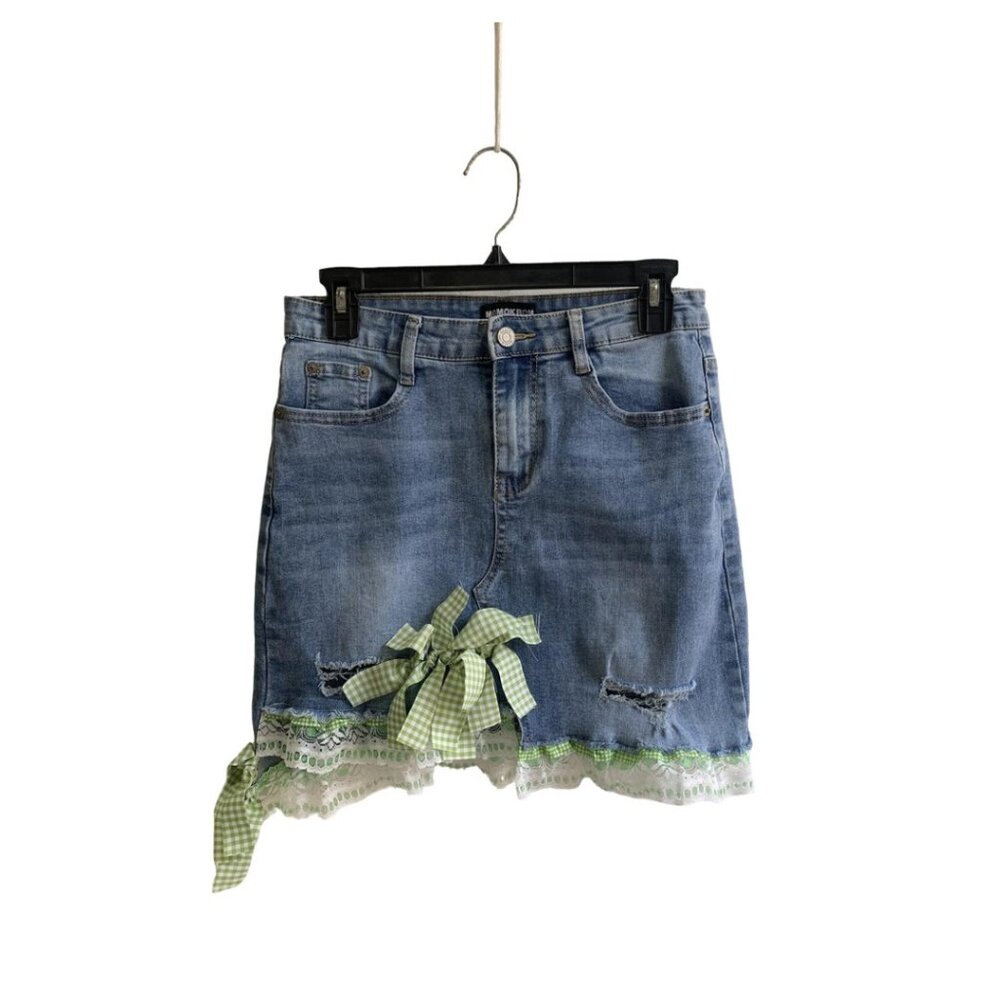 Vintage Vogue Jeans- A One-of-a-Kind Find- Upcycling Momokrom miniskirt